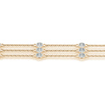 14K Yellow Gold 15-Diamond Chain Bracelet