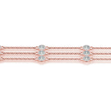 14K Rose Gold 15-Diamond Layered Bracelet
