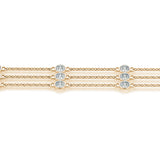 18K Yellow Gold Lab Diamond 3-Row Chain Bracelet