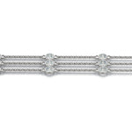 14K White Gold 15-Diamond Layered Bracelet