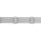 14K White Gold 15-Diamond Layered Bracelet