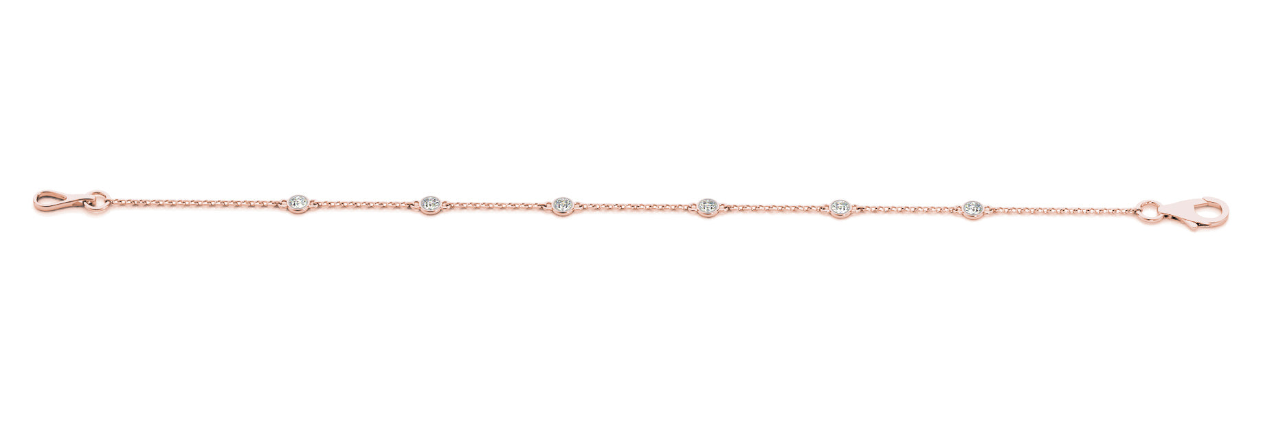 18K Rose Gold Lab Diamond Chain Bracelet