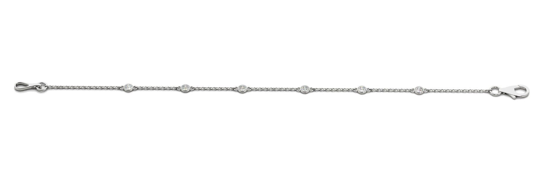 Lab Diamond Row Chain Bracelet
