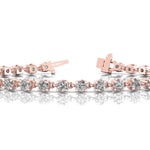 Rose Gold Lab Diamond 4 Prong Tennis Bracelet