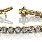 14K Yellow Gold Diamond Inline Tennis Bracelet