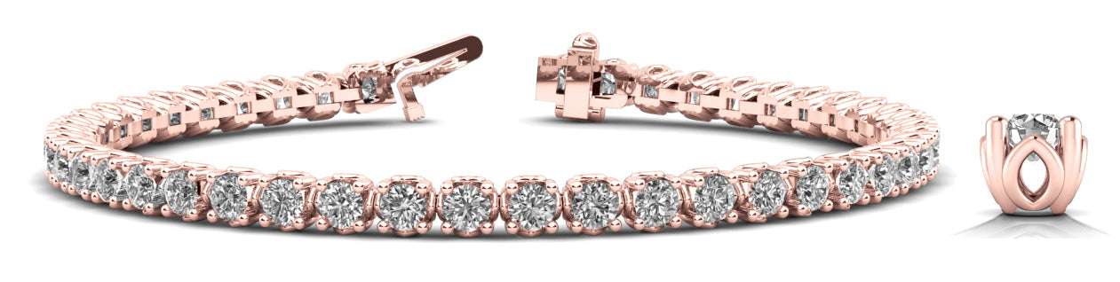 18K Rose Gold Diamond Inline Tennis Bracelet
