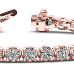 Rose Gold Lab Diamond 4-Prong Inline Bracelet