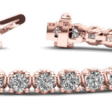 Rose Gold Lab Diamond 4-Prong Inline Bracelet