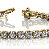 14K Yellow Gold Diamond Inline Tennis Bracelet