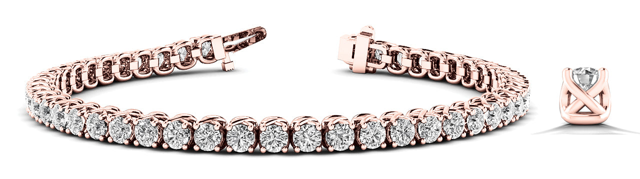 Rose Gold Lab Diamond Inline Tennis Bracelet