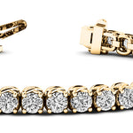 14K Yellow Gold Diamond Inline Bracelet