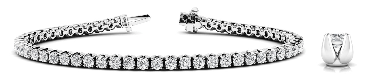 White Gold Lab Diamond Inline Tennis Bracelet