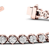 18K Rose Gold 64-Diamond Inline Bracelet