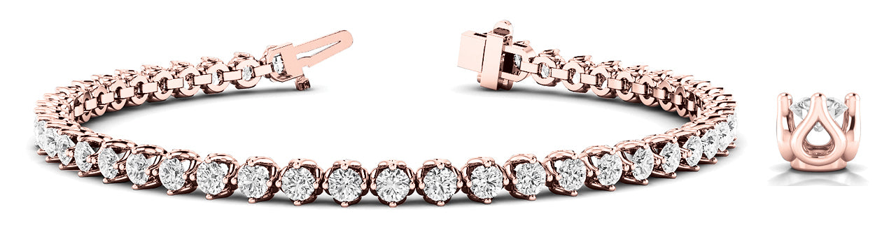 18K Rose Gold 64-Diamond Inline Bracelet