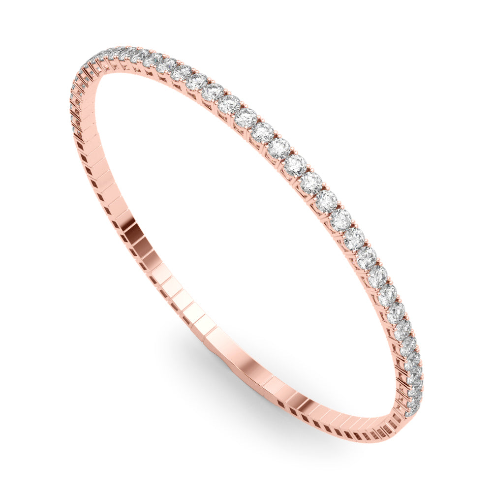 18K Rose Gold Lab Diamond Flex Bangle