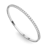 14K White Gold Diamond Flex Half Bangle