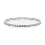 14K White Gold Diamond Flex Half Bangle