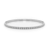 14K White Gold Diamond Flex Half Bangle