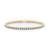 Flexible 14K Yellow Gold Diamond Eternity Bangle