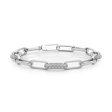 Lab Diamond Paper Clip Chain Bracelet