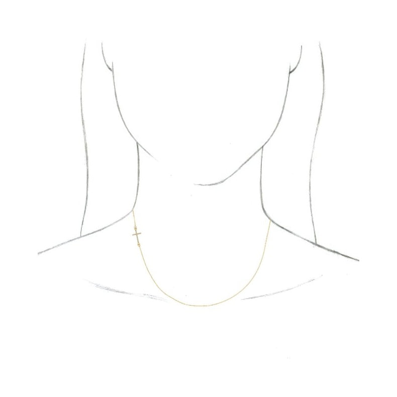 Accented Sideways Cross Necklace