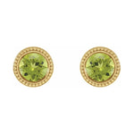 Round Bezel-Set Stud Earrings