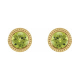 Round Bezel-Set Stud Earrings