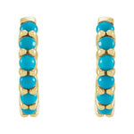 Cabochon Hinged Hoop Earrings