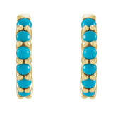 Cabochon Hinged Hoop Earrings