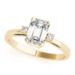 18K Yellow Gold Diamond Emerald Ring