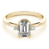 14K Yellow Gold Multi-Stone Emerald Ring
