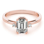 Rose Gold Diamond & Emerald Color Ring