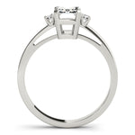 White Gold Diamond & Emerald Color Ring