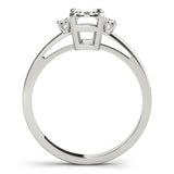 White Platinum Diamond & Emerald Fashion Ring