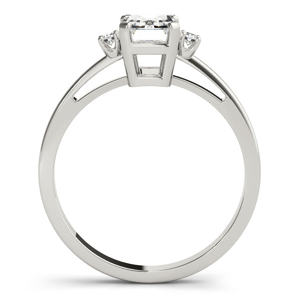 White Platinum Diamond & Emerald Fashion Ring