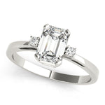 White Gold Diamond & Emerald Color Ring