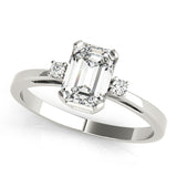 White Gold Diamond & Emerald Color Ring