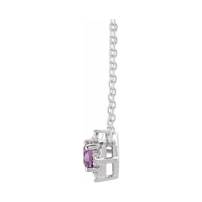 Halo-Style Birthstone Necklace