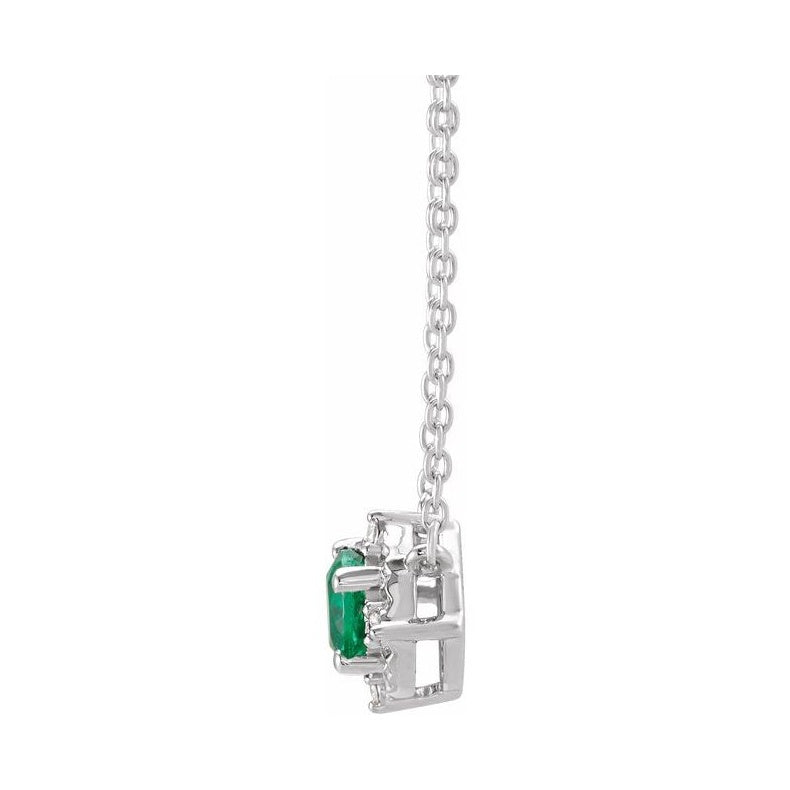 Halo-Style Birthstone Necklace