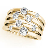 Yellow Gold Lab Diamond Right Hand Fashion Ring