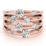 18K Rose Gold Lab Diamond Right Hand Ring