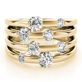 Yellow Gold Lab Diamond Right Hand Fashion Ring