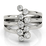 14K White Gold Lab Diamond Right Hand Ring
