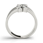 Platinum White Diamond Right Hand Fashion Ring