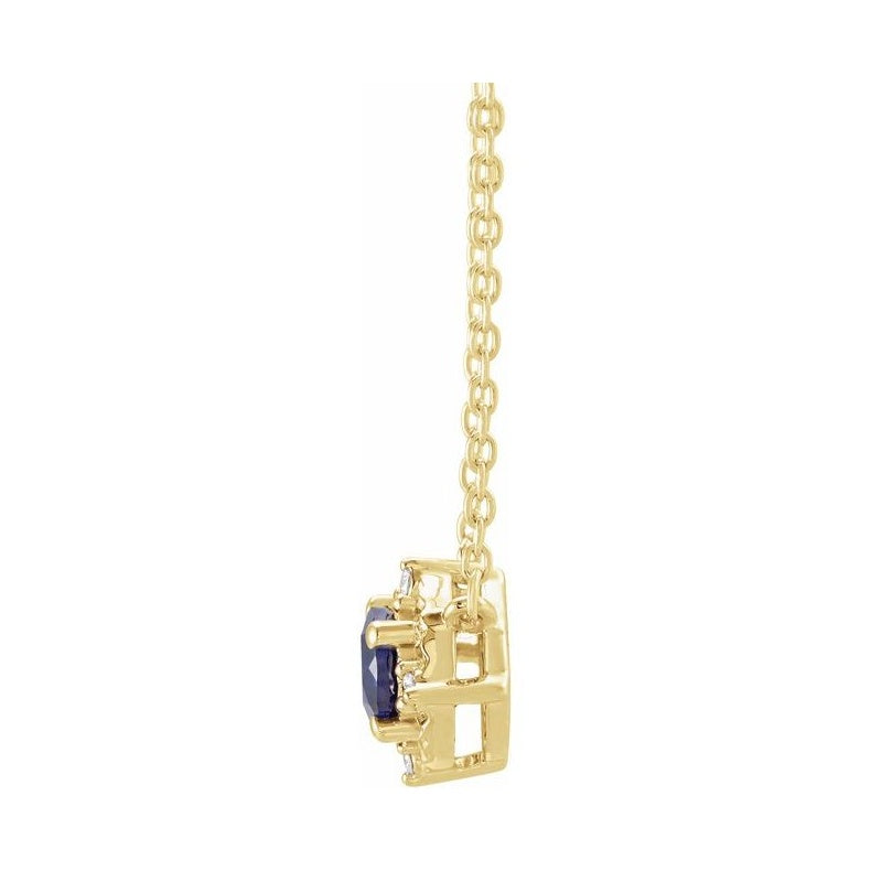Halo-Style Birthstone Necklace