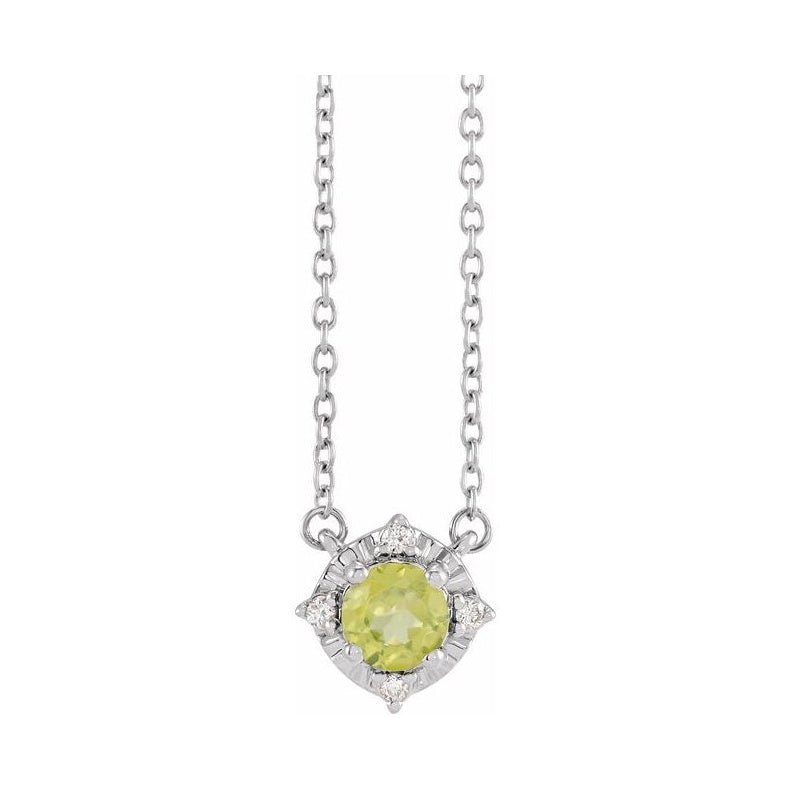 Halo-Style Birthstone Necklace