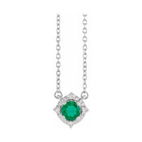 Halo-Style Birthstone Necklace