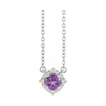 Halo-Style Birthstone Necklace