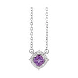 Halo-Style Birthstone Necklace