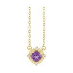 Halo-Style Birthstone Necklace